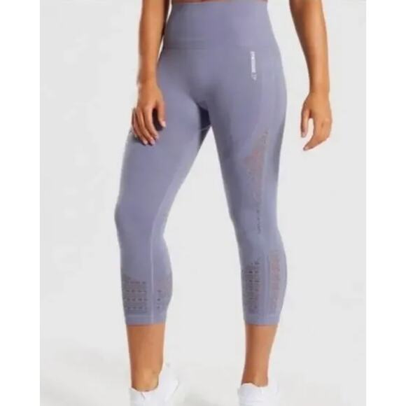 Gymshark Leggings Womens Small Purple Energy High Waisted Seamless Cutout - Picture 5 of 10